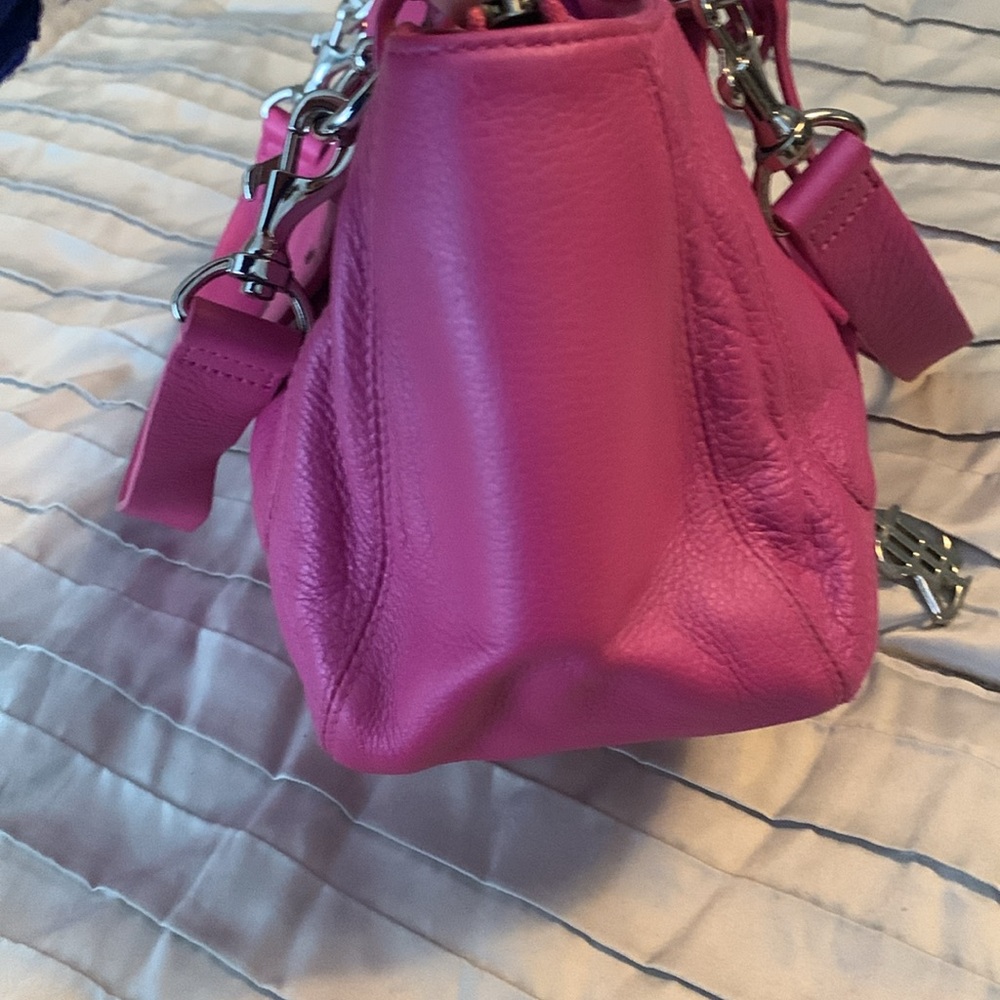 Lauren Ralph Lauren hot pink leather handbag purse - Picture 8 of 12